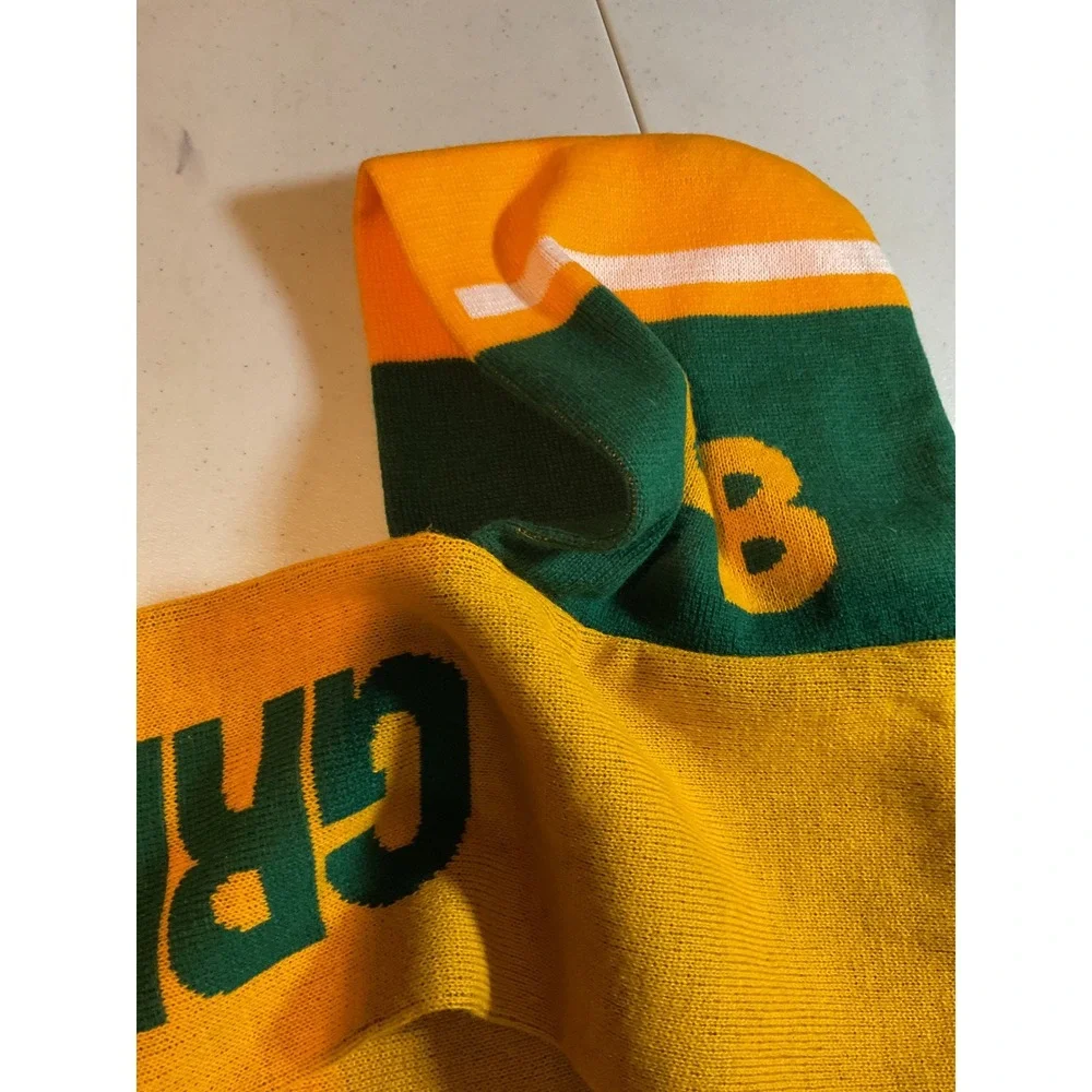 Green Bay Packers GB Football‎ Scarf Knitted Fringed Yellow Green